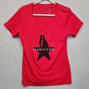 HAMILTON Broadway Women's Sz XL Tshirt Top Tee Short Sleeve V-Neck Cotton Poly